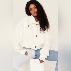 💕NWOT Free People One Scout Cropped Jacket Cream Size XS💕